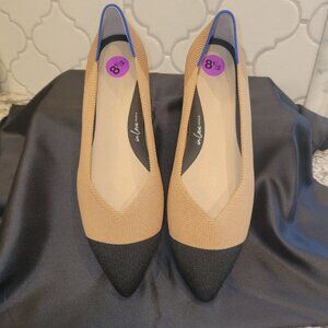 Rothy's The High Point "NWOT" - Size 8.5 Tan and Black In Love Insoles